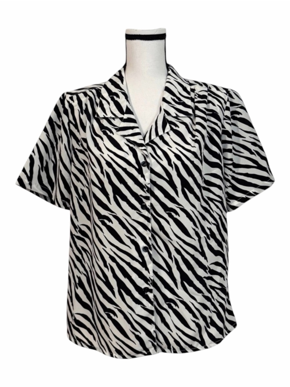 Truffles by VB Zebra Print Short Sleeve Blouse – Made in USA